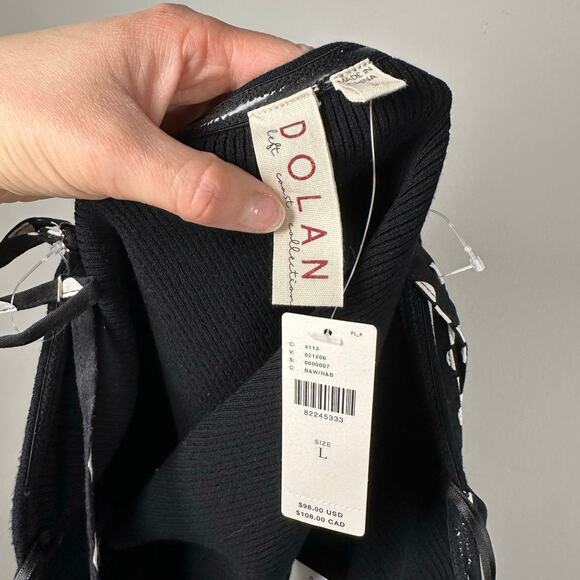 NWT Dolan Cropped Bow Polka Dot Ribbed Sweater Tank Size Large - Picture 8 of 10